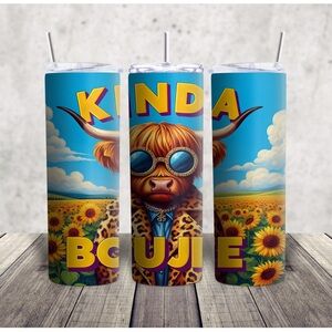 Kinda Boujie Sunflower Tumbler with Straw